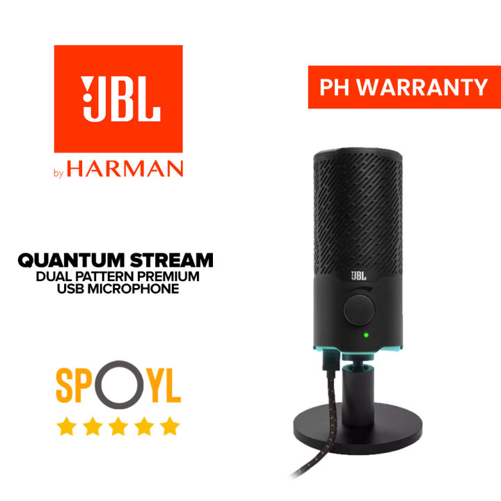 JBL Quantum Stream  Dual pattern premium USB microphone for streaming,  recording and gaming