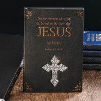 [Hagoya Stationery Stor] A5 Retro โน้ตบุ๊ค3D Embossed Jesus แกะสลัก PU Travel โน้ตบุ๊ค Vintage Diary Hand Book ที่สวยหรูหนังสือ Gift