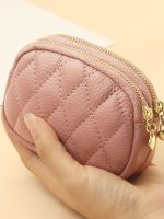 Uniqlo original New 2023 new wallet womens soft leather mini coin purse simple double-layer small bag retro rhombus car stitching key case