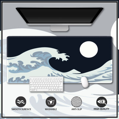 Great Wave Customised Mouse Pad Gaming Table Mat Stitched Edge Rubber Extended Mousepad Large Stitched Edge Deskpad Computer Desk Mouse Pad