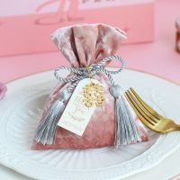 [COD] wedding candy box velvet bag European style creative personality sugar special pink