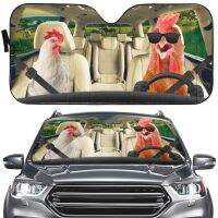 Rooster Windshield Sunshade สำหรับรถไก่ Hen Shade Decor ด้านหน้าหน้าต่าง Anti-UV Country Farm สัตว์รถกระจกบังแดด Fi