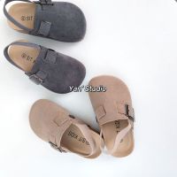 Spring And Autumn 2023 New Style Boys And Girls Barefoot  Casual Fashion Slippers Childrens Big Head Half Slippers