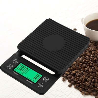 เครื่องชั่งกาแฟดิจิตอล LCD5kg/0.1g เครื่องชั่งดิจิตอล ตราชั่งดิจิตอล เครื่องชั่งน้ำหนักกาแฟ เครื่องชั่งอาหาร ความแม่นยำสูง มีระบบทดน้ำหนัก เปลี่ยนได้ถึง 4 หน่วยตวง สีดำ Coffee Scale