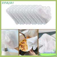 SFAJAI 30Pcs ไมโครไฟเบอร์ไมโครไฟเบอร์ ถุงมือกำจัดฝุ่น สีขาวขาว ผ้าไม่ทอ ขนแปรงปัด ใช้งานได้จริง สองด้าน ถุงมือทำความสะอาดมือ การทำความสะอาดบ้าน