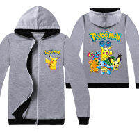 Pikachuเด็กซิปเสื้อแขนยาวHooded Coatเสื้อกันหนาวแจ็คเก็ตลายการ์ตูนเด็กซิปเสื้อเด็กเสื้อผ้าC1436เสื้อผ้าเด็กใส่ลำลองสำหรับฤดูใบไม้ร่วงฤดูหนาวหลวมเสื้อคาร์ดิแกนกีฬา