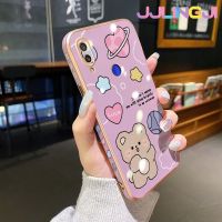 Jjlingji เคสสำหรับ Xiaomi Redmi Note 7 Note 7 Pro Note 7S เคสลายหมีฟุตบอลน่ารักแบบใหม่ฝ้าเคสกรอบซิลิโคนโปร่งใสกันกระแทกเคสมือถือฝาครอบป้องกันเลนส์กล้องถ่ายรูปทั้งหมด