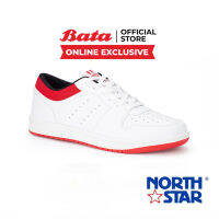 Bata บาจา ยี่ห้อ North Star รองเท้าสนีคเกอร์ รองเท้าลำลอง Sneakers รองเท้าผ้าใบใส่สบาย พร้อมรูระบายอากาศ สำหรับผู้ชาย รุ่น TAKIYO L 1.0 สีขาว 8201032