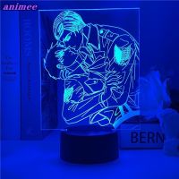 ❁❍☍ Anime Attack on Titan LED Night Light Erwin Smith Colorful Colors Changing Touch Remote Bedside Lamp Cool Gift WxP