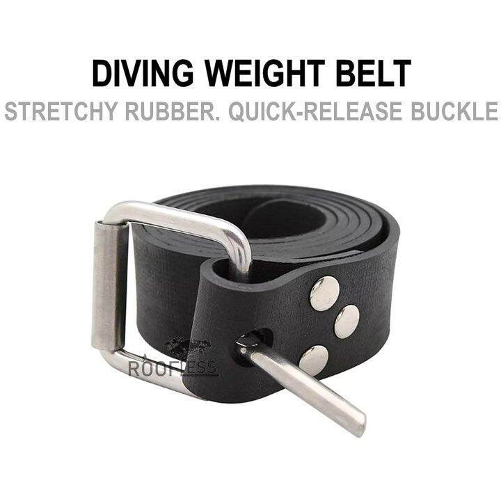 ROOFLESS Diving Weight Belt 1.3M Elastic Rubber Quick Release Stainless Steel Marseilles Buckle