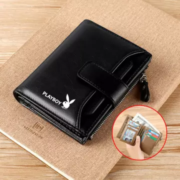 ManBang High Quality Genuine Leather Trifold Zipper Wallets for Men