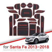 Anti-Slip Ruer Gate Slot Cup Mat For Hyundai Santa Fe 2013 - 2018 2017 2016 DM Maxcruz Grand Santafe Car Essories Mats Pad