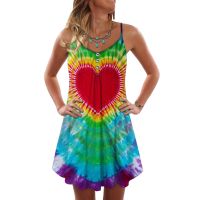 【CW】✕✳๑  Womens Fashion Hippie Van Printed Sleeveless Spaghetti