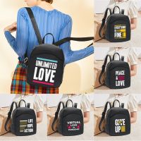 Fashion Phrase Print Mini Womens Backpack Womens Bags Girls Childrens Multifunctional Small Backpack Womens School Backpacks 【AUG】