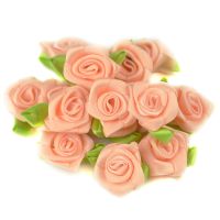 50pcslot 2CM Artificial Silk Mini Rose Flower Heads Make Satin Ribbon Handmade DIY Craft Scrapbooking For Wedding Decoration