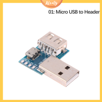 Aleaty? USB HEAD switchboard ตัวเชื่อมต่อ USB ชายไปยัง Type-C Micro FEMALE USB 4P 2.54mm Transfer Test BOARD USB Adapter PLATE