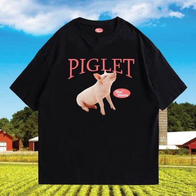 [มีสินค้า](พร้อมส่งเสื้อเฮีย)  เสื้อ PIGLET  ผ้าCotton 100% ผ้าดีมากก มีขาวและดำ  ทั้งทรงปกติและ OVERSIZE