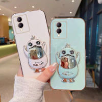 เคสยึดขาตั้งเป็ดน่ารักใหม่ VIVO Y17S นิ่มลายการ์ตูนชุบซิลิโคนใหม่เคสโทรศัพท์ Vivo Y17s เลนส์ฝาครอบป้องกัน VIVOY17S