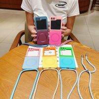 เคสโทรศัพท์แม่เหล็กสำหรับ Samsung Galaxy Z Flip5เคสพับแบบไล่ระดับสีใช้ได้กับสายคล้องแบบมีเคสป้องกัน