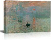 พระอาทิตย์ขึ้นด้วยความประทับใจ Claude Monet ภาพพิมพ์ผ้าใบ Giclee ห่อผนังรูปศิลปะยืดและกรอบพร้อมที่จะแขวน32X48