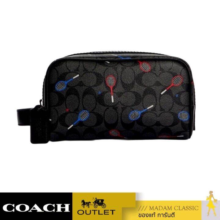 กระเป๋าคล้องมือ COACH C9585 SMALL TRAVEL KIT IN SIGNATURE CANVAS WITH
