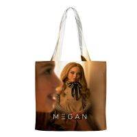 M3GAN TV Series Handbags Cloth Canvas Tote Bag Print Reusable Shoulder Shopper Bags Pacakge Picture Hangers Hooks