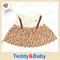 Teddy House :  ชุดตุ๊กตา เอี๊ยมกระโปรงลายสตอเบอรี่  ขนาด 31  นิ้ว