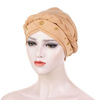 【YF】 Women Turban Caps Pearl Muslim Hat Full Head Coverage Cotton Headscarf Cap Ladies Hair Accessories THJ99