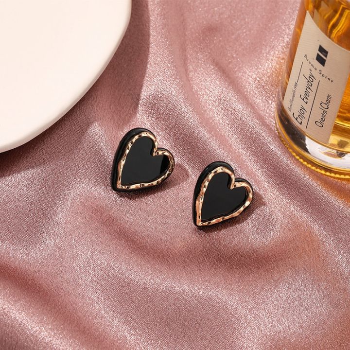 enamel-heart-stud-earrings-for-women-black-color-love-couple-gifts-trendy-korean-simple-cute-romantic-jewelry-accessories-ear