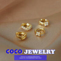 COCOJEWELRY INS เกาหลีคริสตัลเพทายต่างหูห่วงผู้หญิงอุปกรณ์เครื่องประดับแฟชั่นของขวัญ