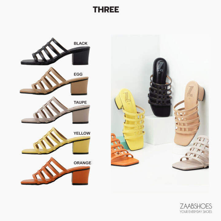 zaabshoes-รุ่นthree-รองเท้าส้นสูง-2-นิ้ว-รองเท้าผู้หญิง-ใส่กระชับ-สวมง่าย-นิ่ม-หน้าเท้ากว้าง-ไม่บีบหน้าเท้า-รองเท้าไซส์ใหญ่-ผลิตในประเทศไทย