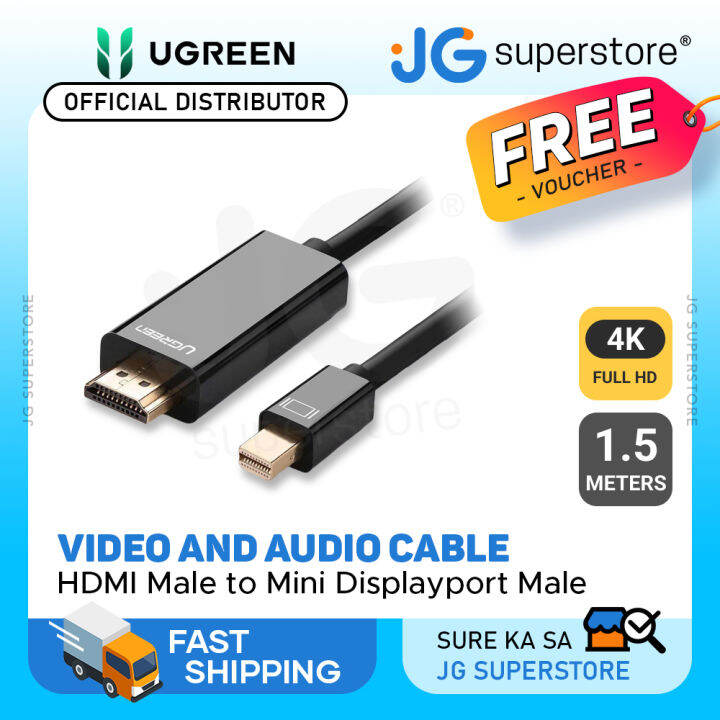 Ugreen Mini Dp Male To 4k Hdmi Cable For Hdtv Desktop Laptop 15m 20848 Jg Superstore 4562