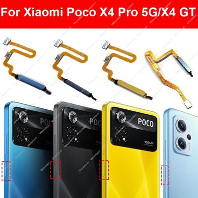 ปุ่มเพาเวอร์ลายนิ้วมือเซนเซอร์ Flex Cable สําหรับ Xiaomi Poco X4 Pro 5G X4 GT Home Menu Return Key Flex Ribbon อะไหล่ทดแทน