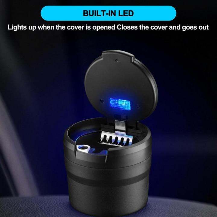 ที่เขี่ยสำหรับรถ-cool-ashtrays-สำหรับรถที่เขี่ยพร้อมฝาปิดที่เขี่ยแบบพกพาพร้อมไฟ-led-ถังขยะรถยนต์ขนาดเล็กสำหรับเดินทางกลางแจ้ง