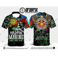 PHILIPPINE MARINE CORPS Shooters Full Sublimation Polo Shirt Jersey with Zipper（Contact the seller, free customization）