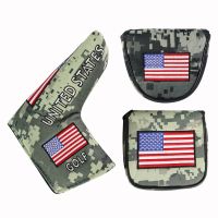 ★NEW★ Golf club cover putter cover camouflage green protective cover square large semicircle one-shaped club head cover magnet closure