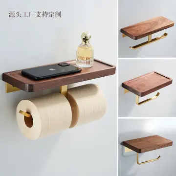 Rustic Wood Toilet Roll Paper Holder -  Hong Kong