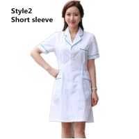 10Styles Uniforms Lab White Coat Nurse Pharmacy Beauty Clinic Work Wear Uniforms for Women Gown