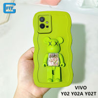 สำหรับ Vivo Y02 Y02A เคสโทรศัพท์ Y02T การ์ตูนหมีเศร้าตัวยึดเคสยอดนิยม