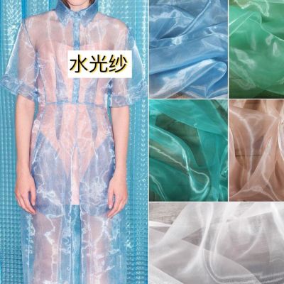 Shuiguang ชุดเดรสผ้าไหมผ้าไหมโปร่งบางแนวตั้งผ้าโปร่งแบบกว้างผ้าโปร่งบางสีสดใสชุดเดรสผ้าออกแบบจาก Hanfu
