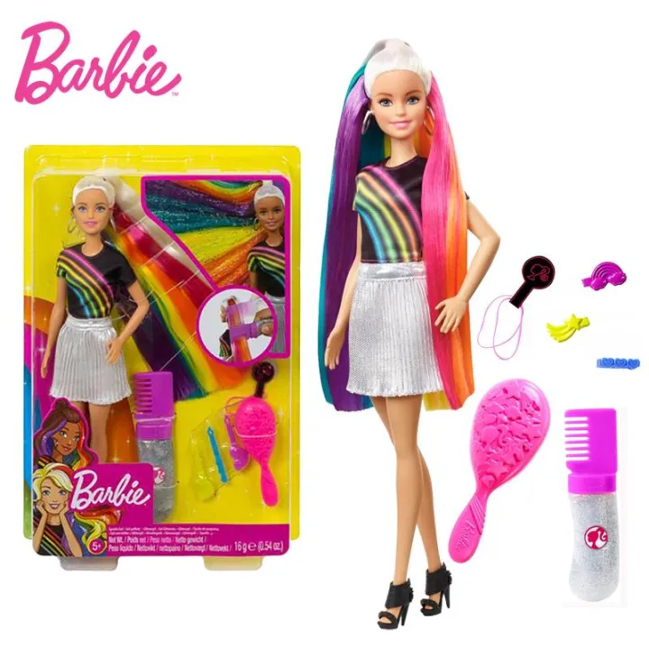 Barbie Doll Gift Set Large Rainbow Long Hair Princess Girl Play House  Combing Dress Up Toys | Lazada PH