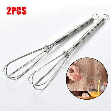 Small Whisks Stainless Steel Handle Mini Tiny Mixing Balloon Wire Whisks  Ceramic Whisk (4 Pieces)