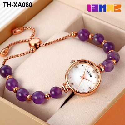 the light luxury joker temperament lady fold quartz watch pearl natural stone strap bracelet watches