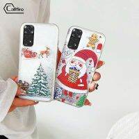 Callfire เคสใส่โทรศัพท์คอลไฟร์สำหรับ Xiaomi Redmi Note 9 4G Note 9T ลายคริสต์มาสกวางน่ารักซานตาคลอสรูปแบบต้นคริสต์มาสทรายกรอบ