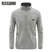 JEEP SPIRIT เสื้อผ้ากันแดดของผู้ชาย,เสื้อโค้ตฤดูร้อนบางผิวระบายอากาศได้ดีป้องกันรังสีอัลตราไวโอเลตผ้าไหมน้ำแข็งเสื้อผ้าผู้ชายป้อง