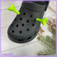 เครื่องรางตกแต่งรองเท้า Qiudo การ์ตูนเชร็คหูสำหรับ Crocs เครื่องรางประดับตกแต่งรองเท้า DIY ของขวัญงานปาร์ตี้สำหรับเด็กๆ