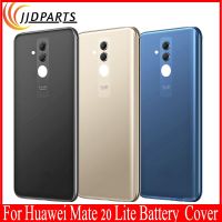 ฝาครอบกระจกฝาหลังปิดโทรศัพท์ด้านหลังสำหรับ Huawei Mate 20 Lite พร้อมชิ้นส่วนซ่อมเลนส์กล้องถ่ายรูป Mate20 Lite อะไหล่กระจกตัวเครื่องด้านหลัง