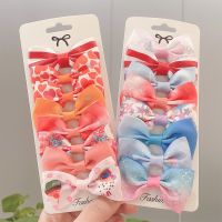 ❄ 8PCS/lot 2021 New Grosgrain Ribbon Hair Bows Clips Print Mini Bows For Children Girls Headwear Kids Hair Accessories Best Gifts