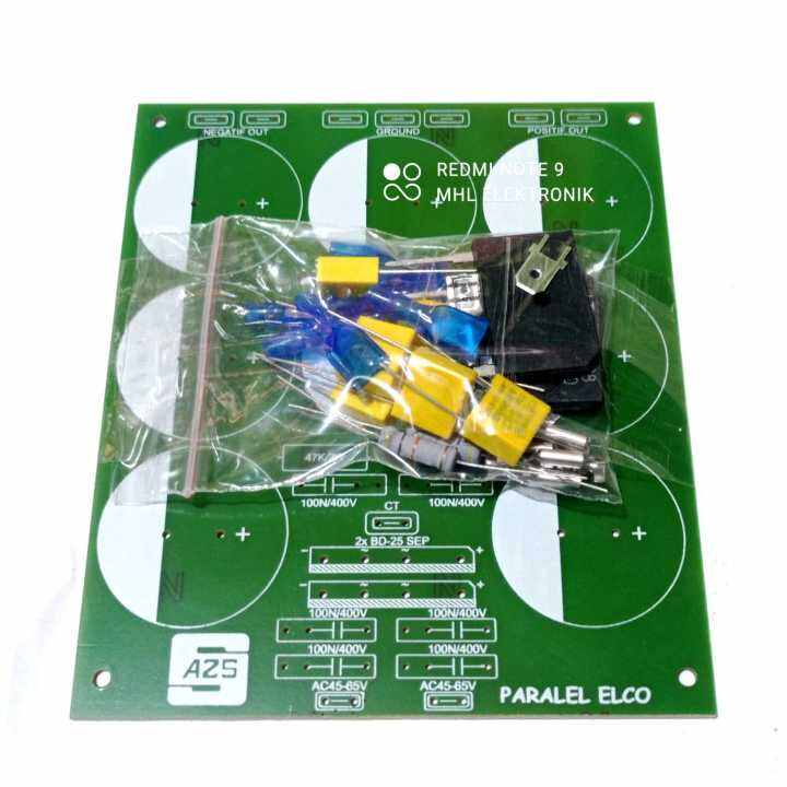 PCB PSU 8 Elco Kapasitor Bank 8 Elco Plus Komponen DIODA 50A ATAU 25A