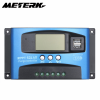 METERK 30A/ 40A/50A/60A/100A MPPT คอนโทรลเลอร์ชาร์จพลังงานแสงอาทิตย์ Dual USB จอแสดงผล LCD Auto Solar Cell แผง Charger Regulator